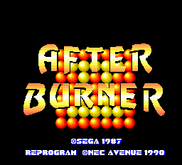 After Burner II title screen for PC Engine